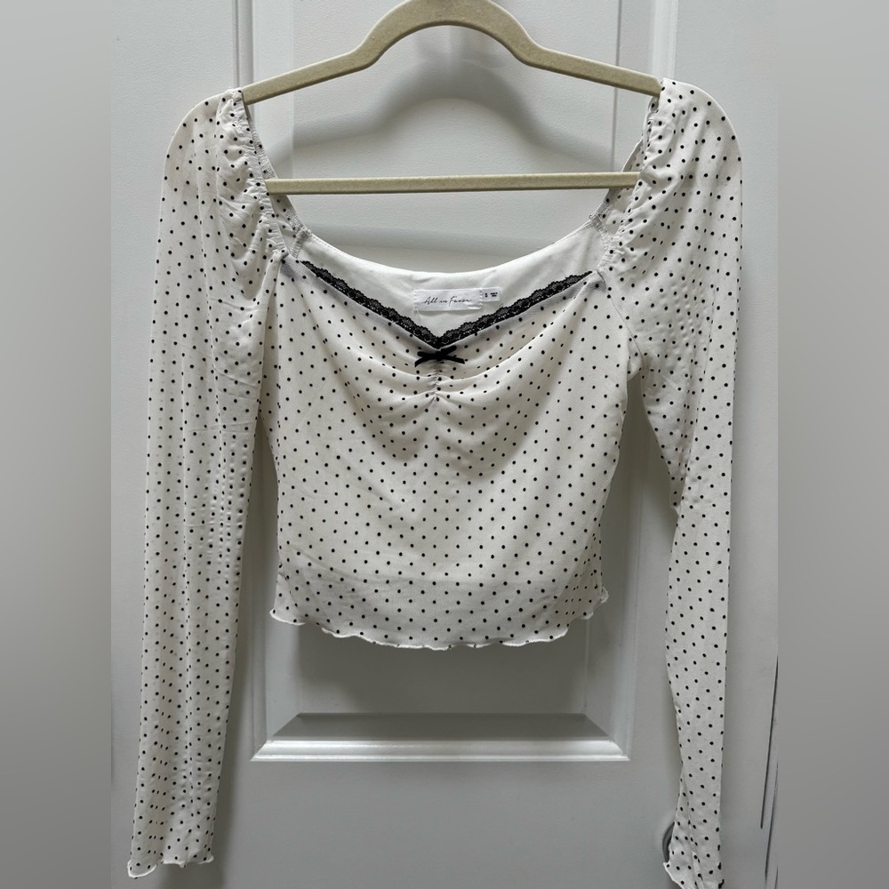 All in Favor Black and White Polka Dot Blouse